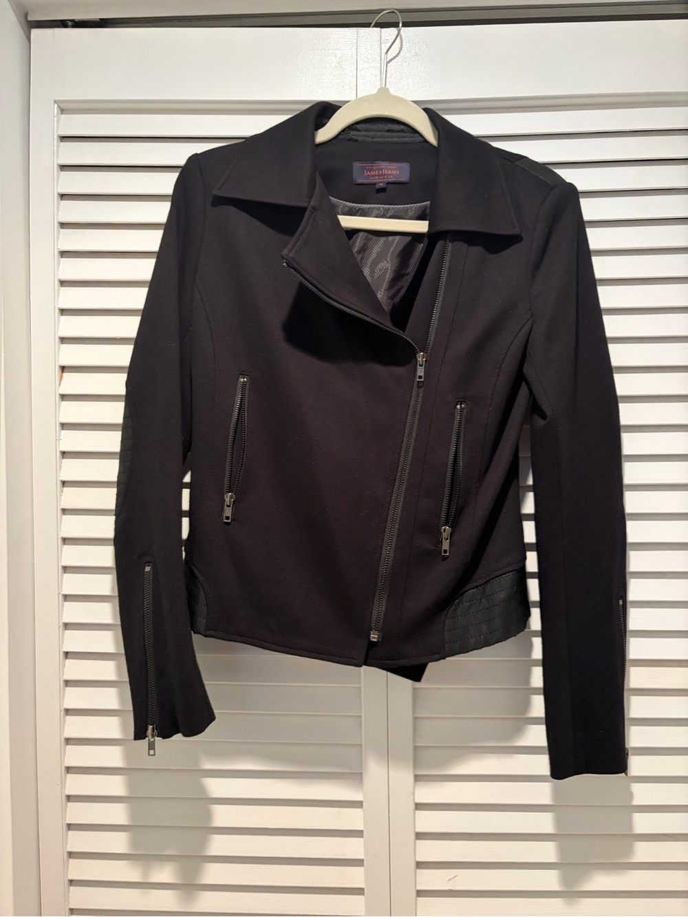James Jeans Black Asymmetrical Moto Jacket